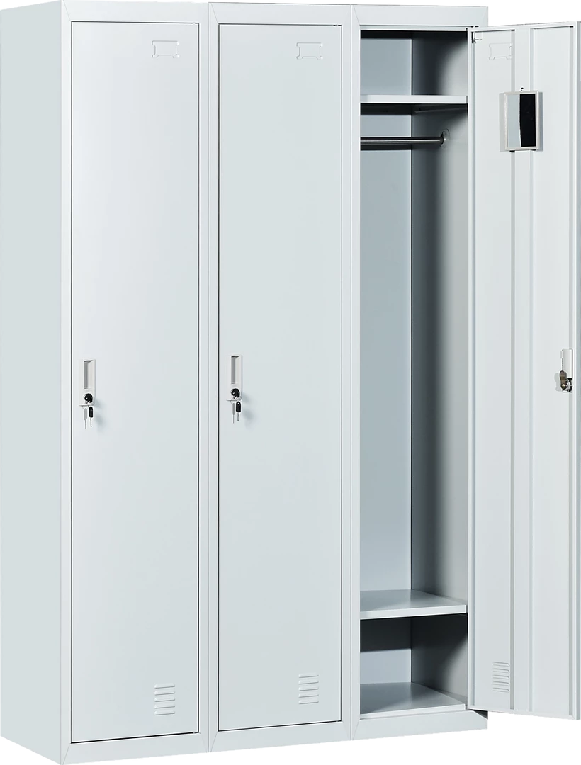 Salvatore Angelotti Furniture Three-Door Side By Side Office Gym Shed Storage Locker