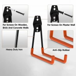 Randy & Travis Machinery 12-Pack Wall Mount Garage Hooks Tool Storage Workshop Organiser Heavy Duty Steel