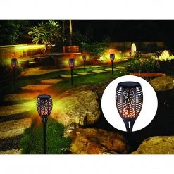 Randy & Travis Machinery Outdoor & Leisure 10 Pack Solar Torch Lights 96 LED Flickering Lighting Dancing Flame Garden Lamp