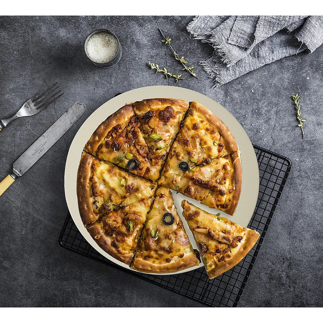 Randy & Travis Machinery 38cm XL Pizza & Baking Stone For BBQ/Oven/Grill Home & Lifestyle