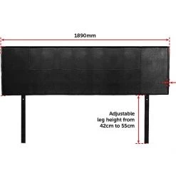 Palermo Furniture King Black PU Leather Bed Headboard Bedhead