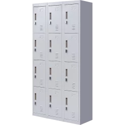 Salvatore Angelotti Grey 12-Door Locker For Office Gym Shed School Home Storage - Padlock-operated