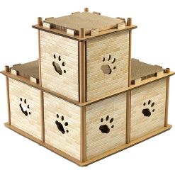 Randy & Travis Machinery Cat Cardboard House Tree Tower Condo Scratcher Pet Post Pad Mat Furniture