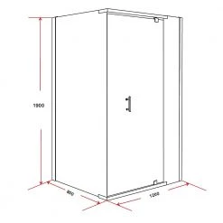 Della Francesca 1200 X 800 X 1900mm Framed Safety Glass Pivot Door Shower Screen In CHROME DIY & Renovation