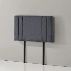 Palermo Furniture Grey Linen Fabric Single Deluxe Headboard Bedhead