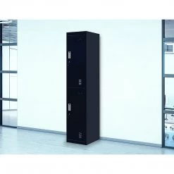 Salvatore Angelotti Furniture Black 2-Door Locker For Office Gym Shed School Home Storage - Standard Lock With 2 Keys