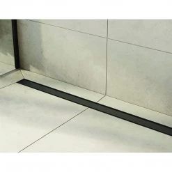 Della Francesca 100cm Tile Insert Black Grate Drain W/Centre Outlet Floor Waste DIY & Renovation