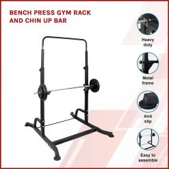 Randy & Travis Machinery Bench Press Gym Rack And Chin Up Bar Sports & Fitness