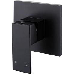 Della Francesca DIY & Renovation Polished Black Bathroom Shower Wall Mixer W/ WaterMark