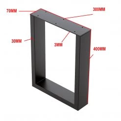 Della Francesca Trapezoid-Shaped Table Bench Desk Legs Retro Industrial Design Fully Welded - Black