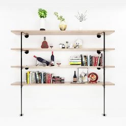 Randy & Travis Machinery Furniture Wall Shelves Display Bookshelf Industrial DIY Pipe Shelf Rustic Brackets