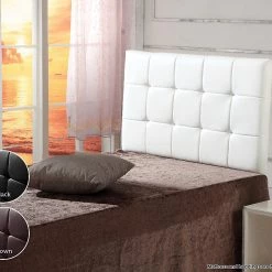 Palermo Single PU Leather Bed Deluxe Headboard Bedhead - White