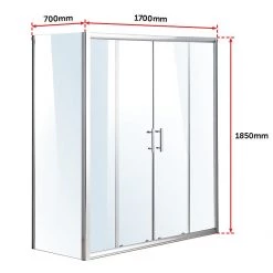 1700 X 700mm Sliding Door Safety Glass Shower Screen By Della Francesca