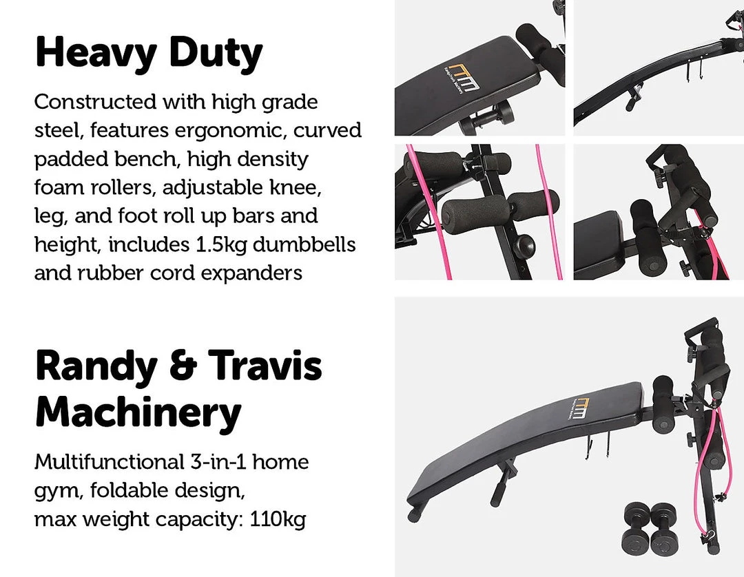 Randy & Travis Machinery Foldable Incline Sit Up Bench