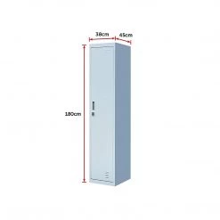 Salvatore Angelotti Grey One-Door Office Gym Shed Clothing Locker Cabinet - Padlock-operated Furniture