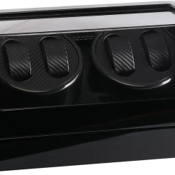 Randy & Travis Machinery Automatic Quad Watch Winder Wood Display Box Case Motor Rotation Storage