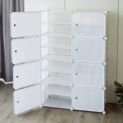 Randy & Travis Machinery White Cube DIY Shoe Cabinet Rack Storage Portable Stackable Organiser Stand