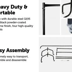 Palermo 300LBS Heavy Duty Clothing Garment Rail Rack Hanger Home & Lifestyle