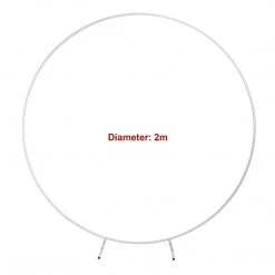 Randy & Travis Machinery 2M Wedding Hoop Round Circle Arch Backdrop Flower Display Stand Frame Background White Outdoor & Leisure