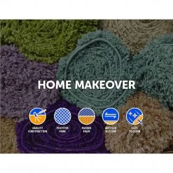 FactoryFast.com.au 230x200cm Floor Rugs Large Shaggy Rug Area Carpet Bedroom Living Room Mat Grey Furniture