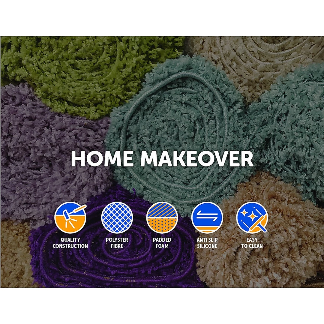 FactoryFast.com.au 230x200cm Floor Rugs Large Shaggy Rug Area Carpet Bedroom Living Room Mat Grey Furniture