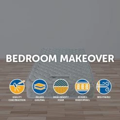 Furniture Palermo Single Luxury Latex Pillow Top Topper Spring Mattress