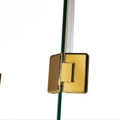900 X 900mm Frameless 10mm Glass Shower Screen By Della Francesca Gold Hinges/Brackets And Round Handle