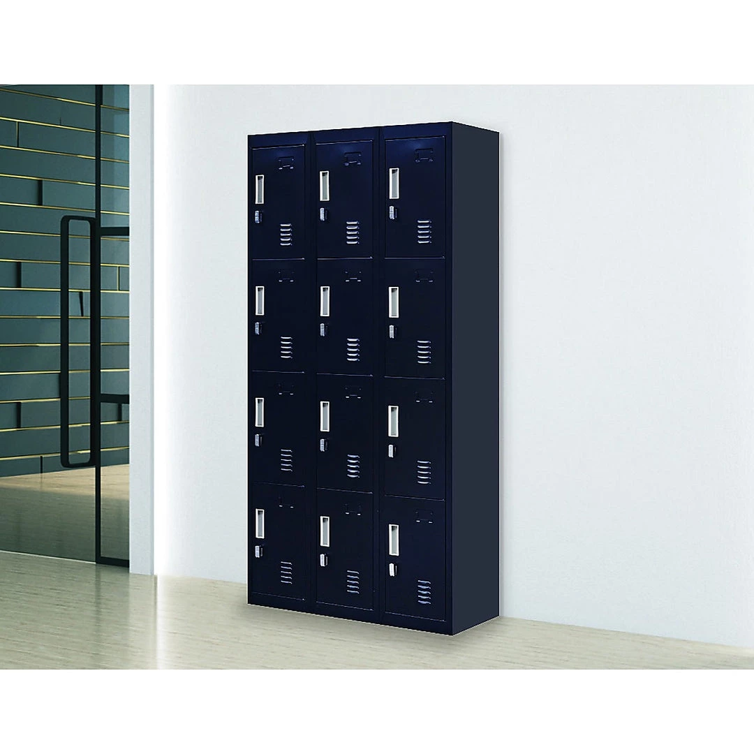 Salvatore Angelotti Black 12-Door Locker For Office Gym Shed School Home Storage - Padlock-operated