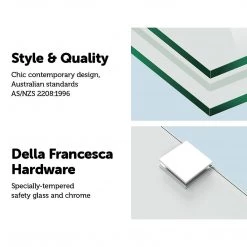 70 X 145cm Frameless Glass Bath Screen By Della Francesca Chrome DIY & Renovation
