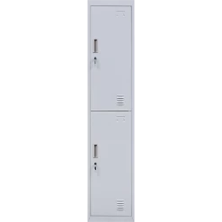 Salvatore Angelotti Furniture Grey 2-Door Locker For Office Gym Shed School Home Storage - Standard Lock With 2 Keys