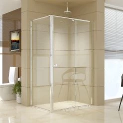 Della Francesca Front: (114~122) X 195cm Adjustable Semi Frameless Shower Screen In Chrome Side: (77~80) X 195cm DIY & Renovation
