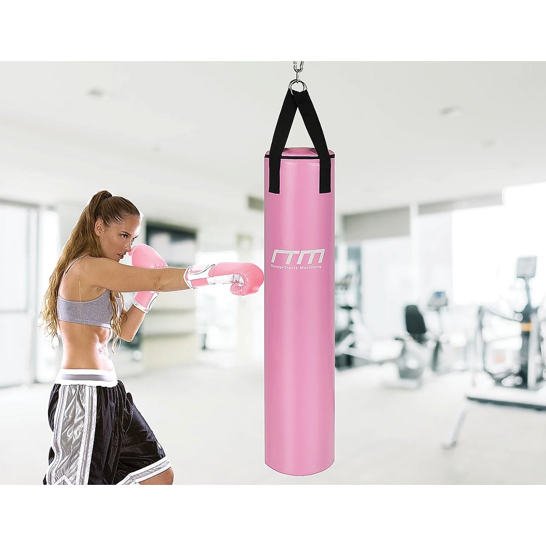 Randy & Travis Machinery Sports & Fitness 70lb Red Heavy Bag Kit Punching Boxing Bag Gloves Hand Wraps