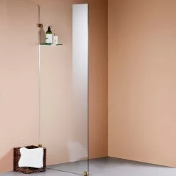 Della Francesca 90 X 210cm Frameless 10mm Safety Glass Shower Screen Gold Finish DIY & Renovation