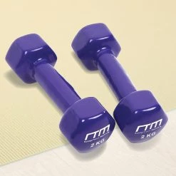Randy & Travis Machinery 2kg Dumbbells Pair PVC Hand Weights PVC Coated