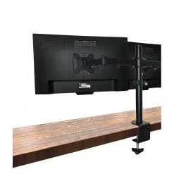 Randy & Travis Machinery Furniture Dual LCD Monitor Desk Mount Stand Adjustable Fits 2 Screens Up To 27