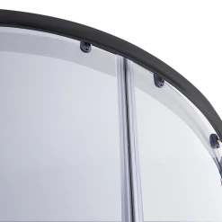 Della Francesca DIY & Renovation 100 X 100cm Rounded Sliding 6mm Curved Shower Screen With Base In Black With White Base