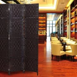 Palermo 4-Panel Room Divider Screen Privacy Rattan Dividers Stand Fold