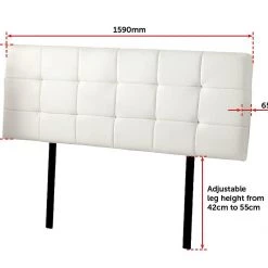 Palermo Furniture Queen PU Leather Bed Deluxe Headboard Bedhead - White