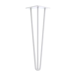 Della Francesca Set Of 4 White Industrial Retro 3-Rod Table Legs 12mm Steel Bench Desk - 41cm