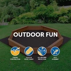 Brienz Kids Sand Pit Large Octagonal Wooden Sandpit Games & Hobbies