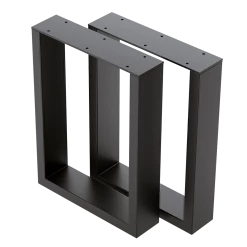 Della Francesca Trapezoid-Shaped Table Bench Desk Legs Retro Industrial Design Fully Welded - Black