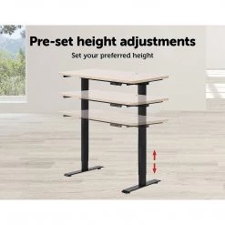 Palermo Standing Desk Sit Stand Height Adjustable Motorised 120cm Table Dual Motor Furniture