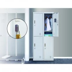 Salvatore Angelotti Grey 2-Door Locker For Office Gym Shed School Home Storage - Padlock-operated Furniture