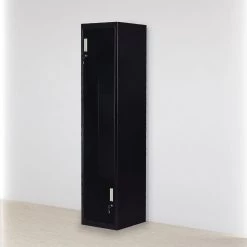 Salvatore Angelotti Furniture Black Two-Door L-shaped Office Gym Shed Storage Locker - Standard Lock With 2 Keys