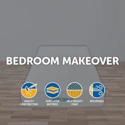 Palermo King Single 25cm Gel Memory Foam Mattress Dual-Layered - CertiPUR-US