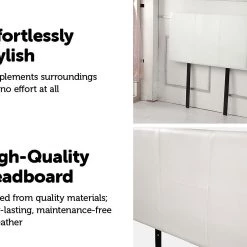 Palermo Furniture Single White PU Leather Bed Headboard Bedhead