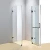 120 X 90cm Frameless 10mm Glass Shower Screen By Della Francesca BLACK Hinges/Brackets And SQUARE Handle DIY & Renovation