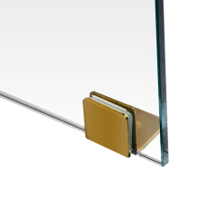 900 X 900mm Frameless 10mm Glass Shower Screen By Della Francesca Gold Hinges/Brackets And Round Handle