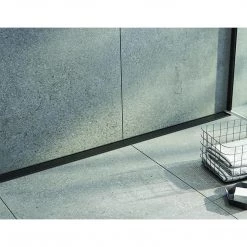 Della Francesca 120cm Tile Insert Black Grate Drain W/Centre Outlet Floor Waste