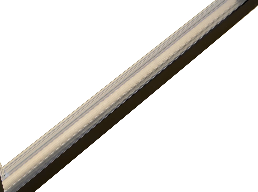 Della Francesca Front: (98~106) X 195cm Adjustable Semi Frameless Shower Screen In Black Side: (98~101) X 195cm